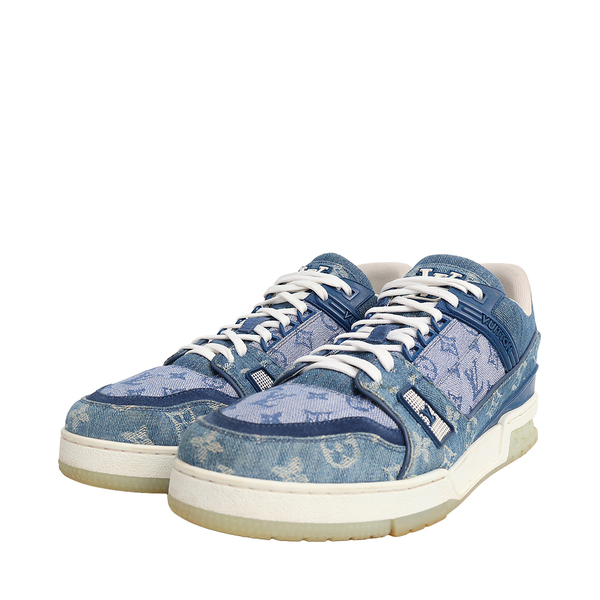 Monogram Denim LV Trainer Sneaker Blue