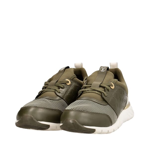 Mixed Material Aftergame Sneakers Olive Green