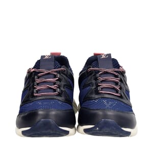 Mixed Material Aftergame Sneakers Navy Blue, view 3