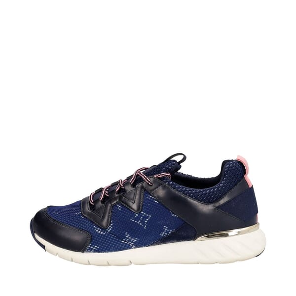 Mixed Material Aftergame Sneakers Navy Blue