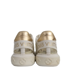 Leather/PVC Time Out Sneakers White/Champagne, view 4