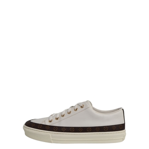 Leather/Monogram Stellar Sneakers White, view 2