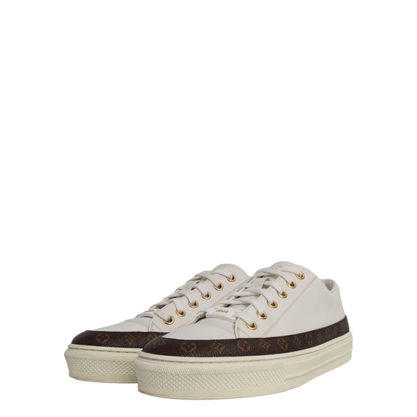 Leather/Monogram Stellar Sneakers White