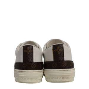 Leather/Monogram Stellar Sneakers White, view 4