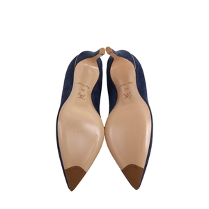 Suede Pumps Navy Blue, view 5