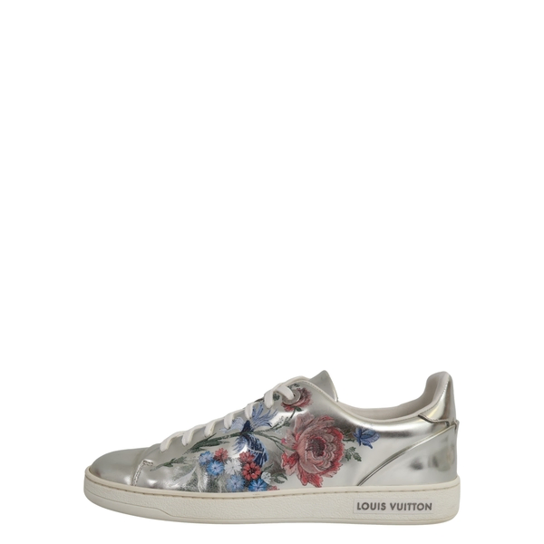 Metallic Frontrow Floral Sneakers Silver