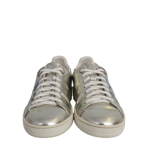 Metallic Frontrow Floral Sneakers Silver, view 3