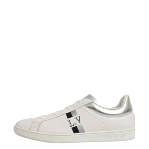 Leather Luxembourg Sneakers White/Silver, view 2