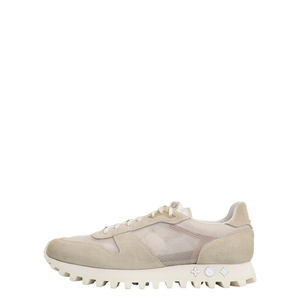 Suede/Mesh LV Runner Sneakers Beige/Cream, view 2