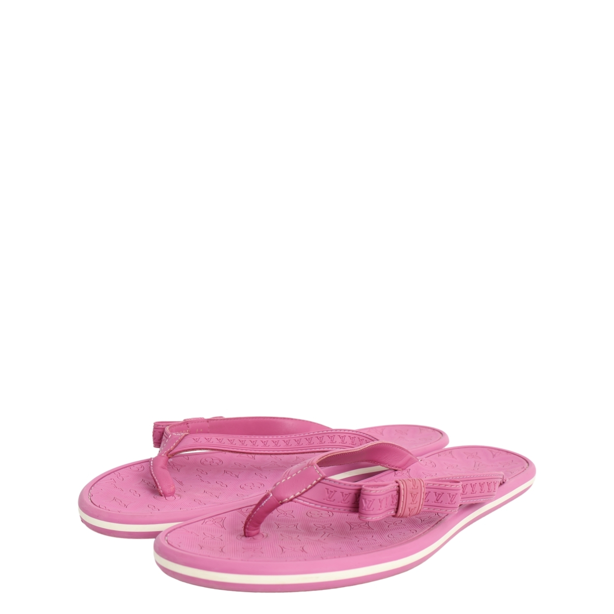 Rubber Bow Thong Sandals Pink