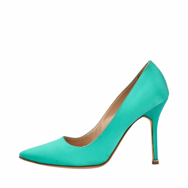 Satin Pumps Green
