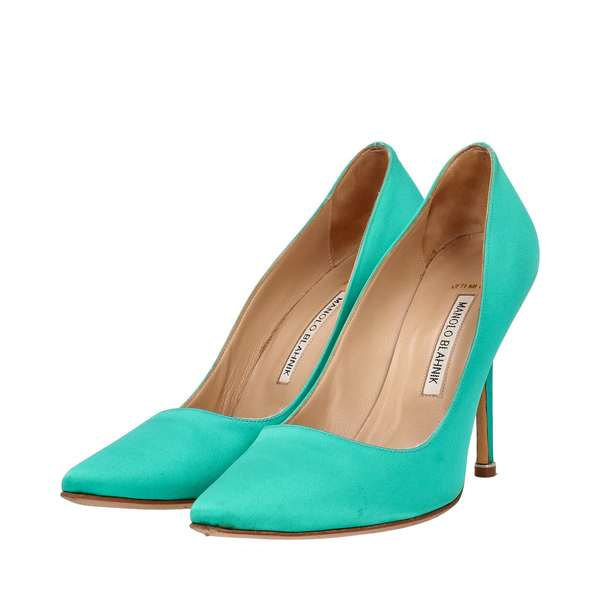 Satin Pumps Green