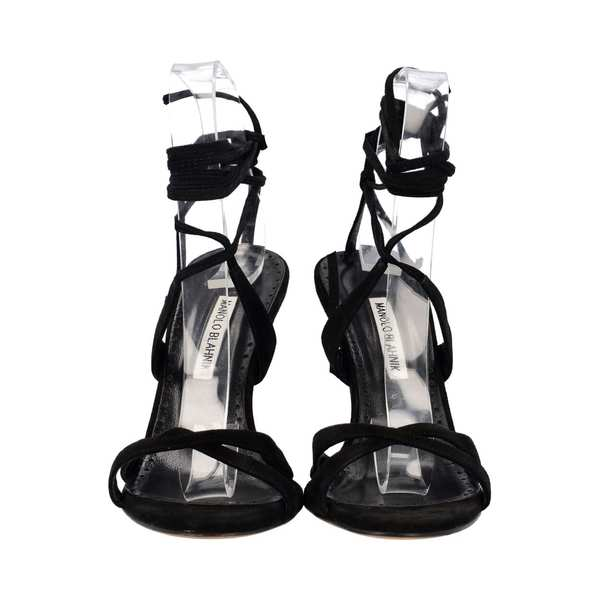 Suede Strappy Sandals Black