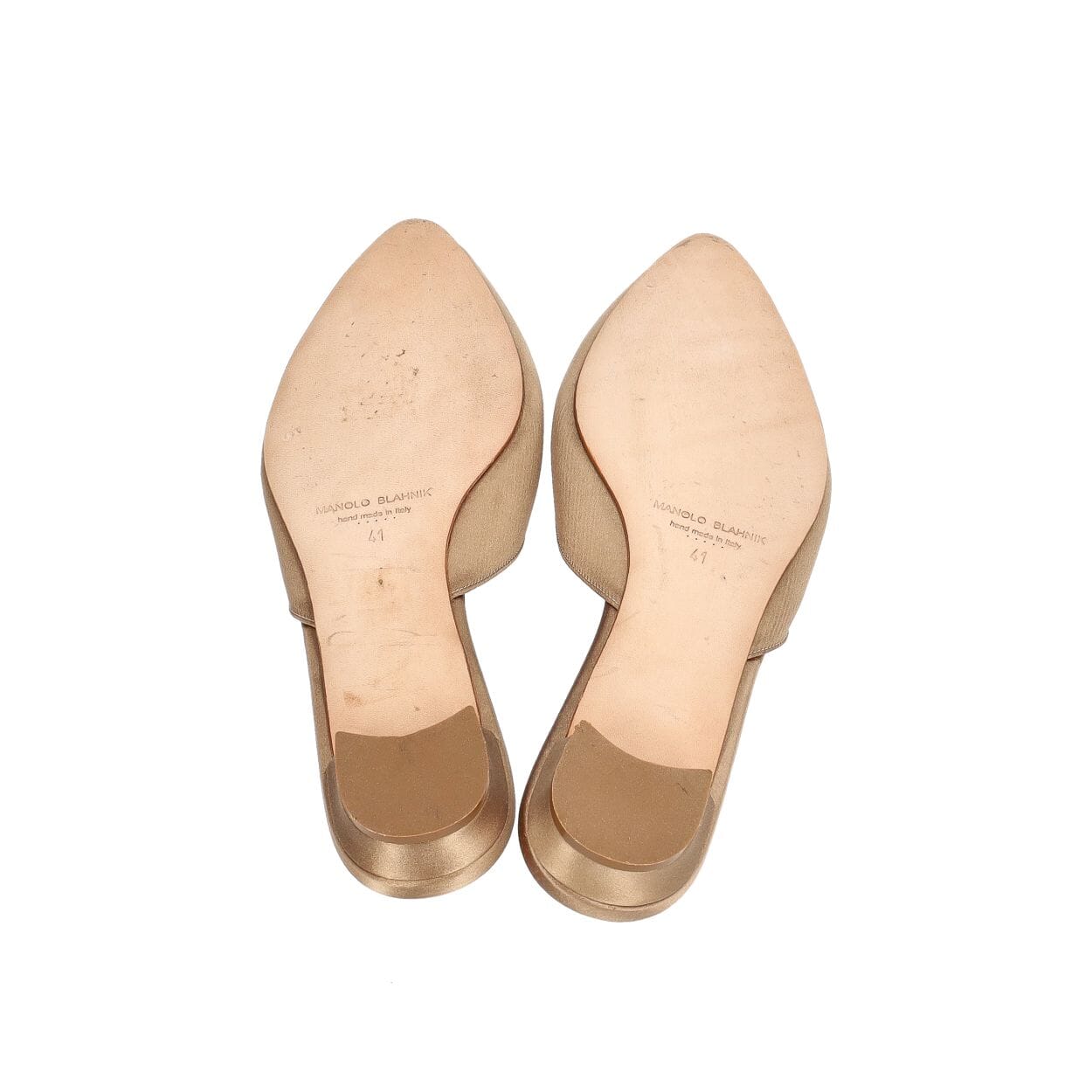 MANOLO BLAHNIK 35 ハンギシ　ゴールド　ベージュ MANOLO BLAHNIK Satin Hangisi Mules Beige | Luxity