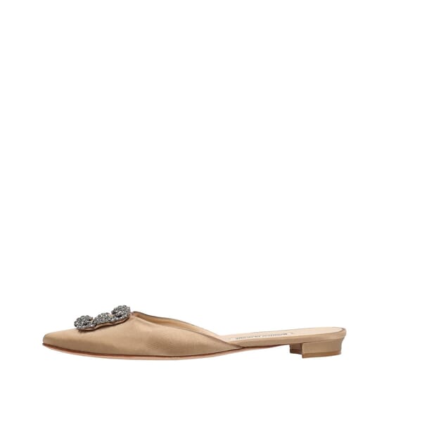 Satin Hangisi Mules Beige