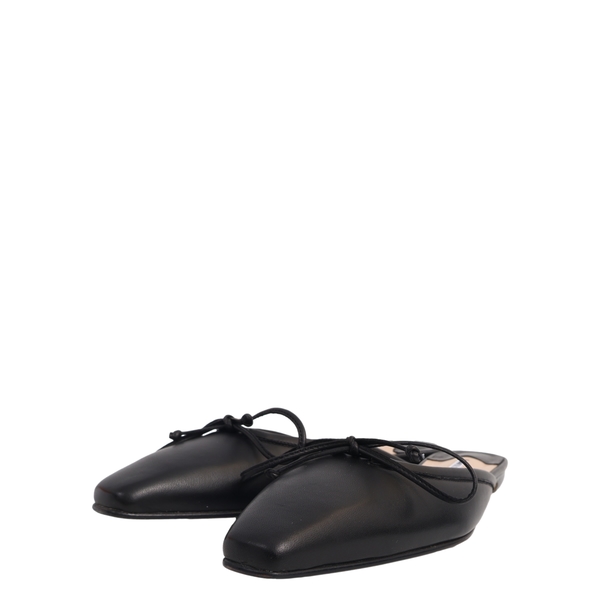 Leather Ballerimu Mules Black