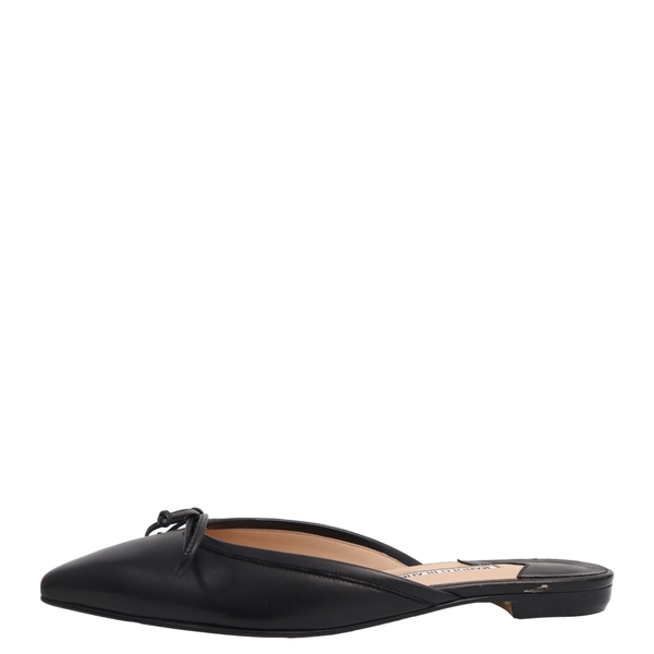 Leather Ballerimu Mules Black