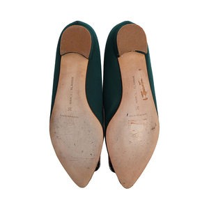 Fabric Embellished Gotrian Ballerina Flats Green/Burgundy, view 5