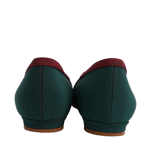 Fabric Embellished Gotrian Ballerina Flats Green/Burgundy, view 4