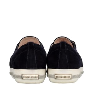 Suede Studded Cap Toe Sneakers Navy Blue, view 4