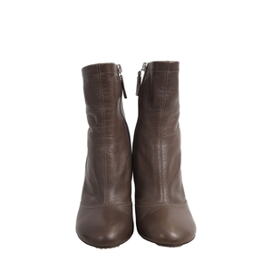Aged Leather Ankle Boots Taupe, view 3