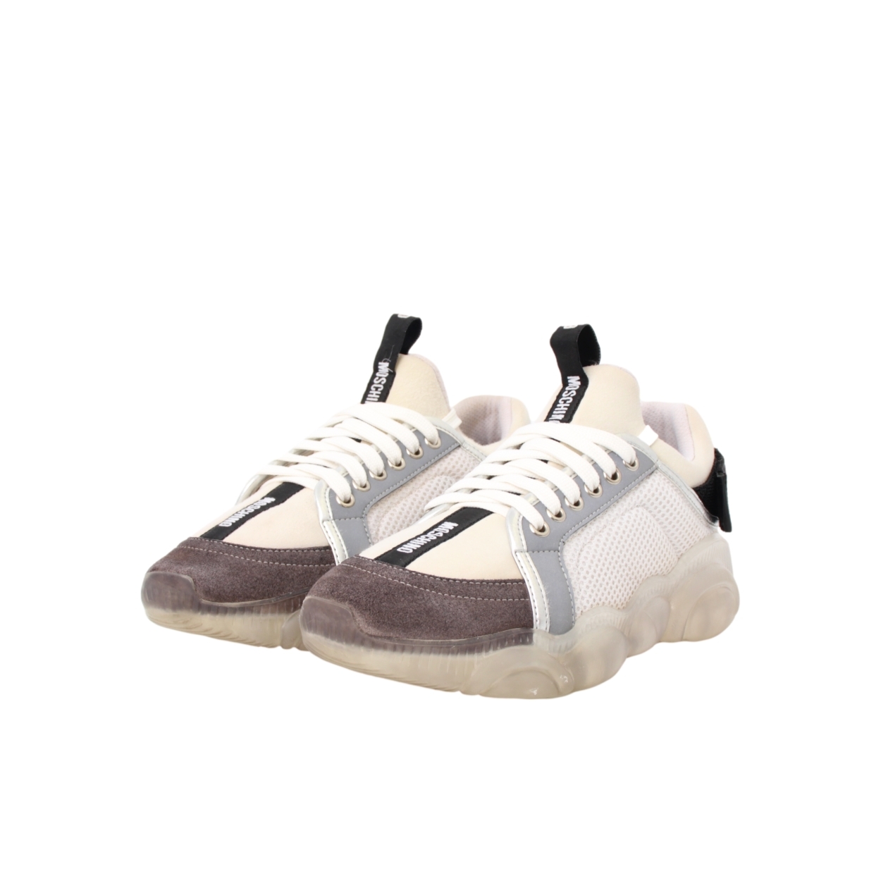 Authentic Moschino Teddy Sneakers sz 40 Moschino Couture All Over Logo Teddy Trainers Black | ONU main image 4