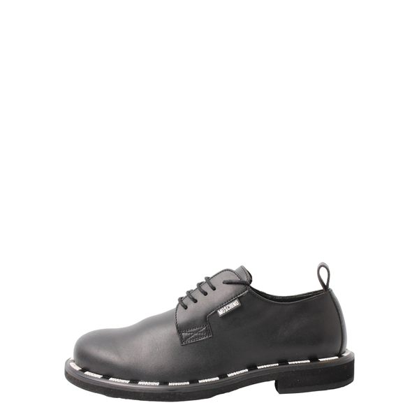 Leather Logo Derby Shoes Black