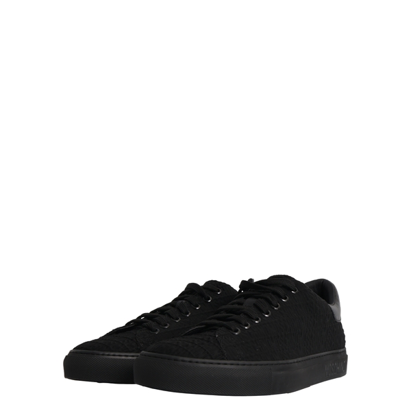 Canvas Logo Embossed Sneakers Black