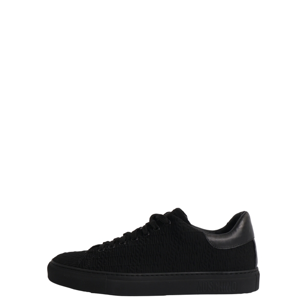 Canvas Logo Embossed Sneakers Black