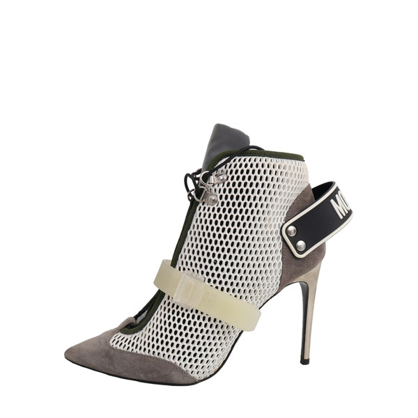 Mesh/Suede Ankle Boots Grey/White