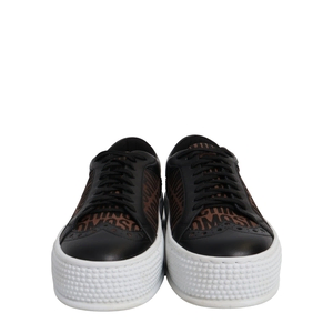 Canvas/Leather Logo Sneakers Black/Brown, view 2