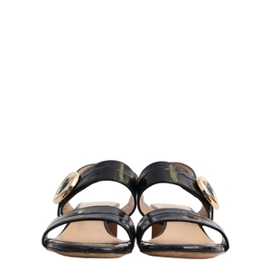 Vintage Croc Embossed Sandals Black/Gold, view 3