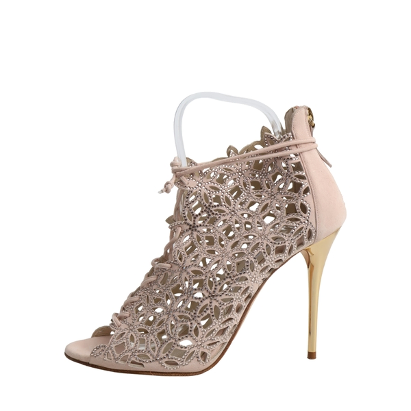 Suede Franki Strass Sandals Blush