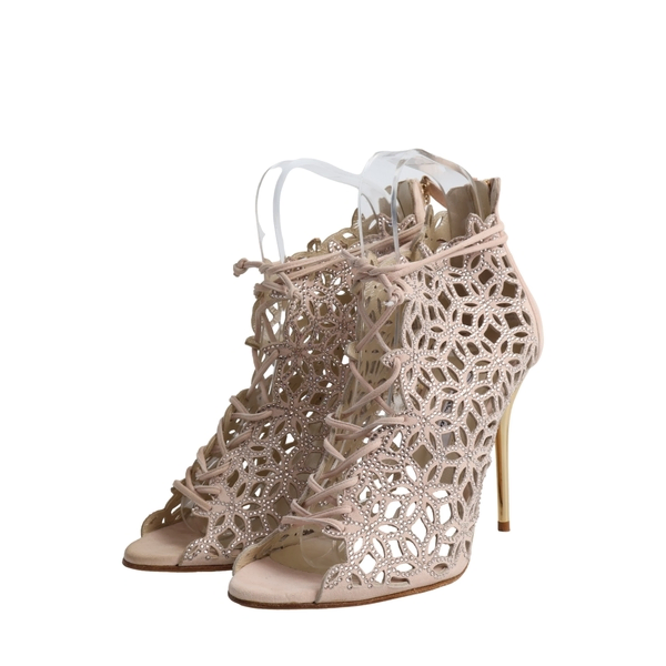 Suede Franki Strass Sandals Blush