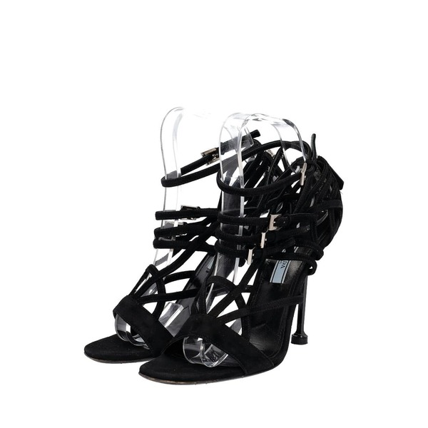 Suede Strappy Sandals Black