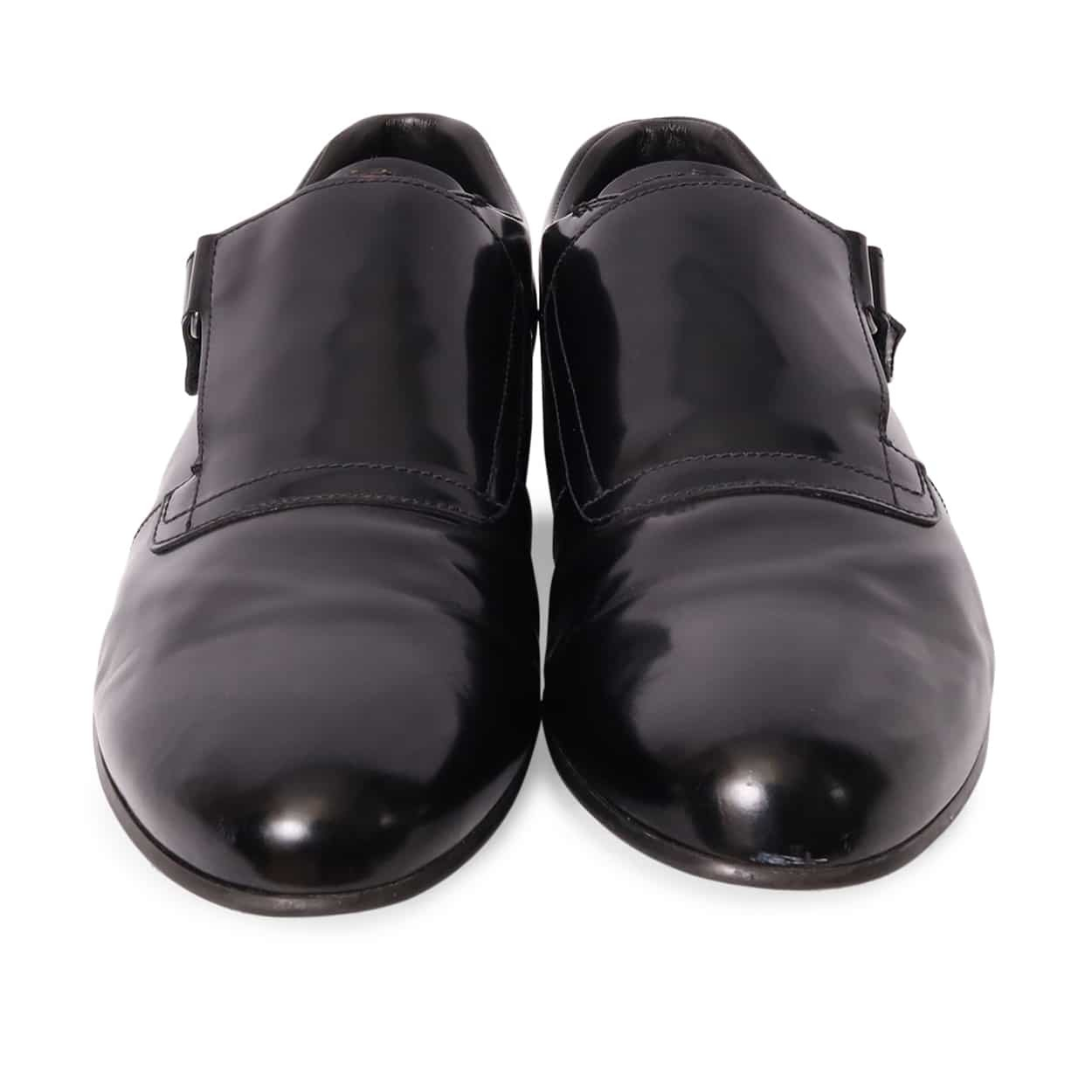 PRADA Leather Velcro Shoes Black | Luxity