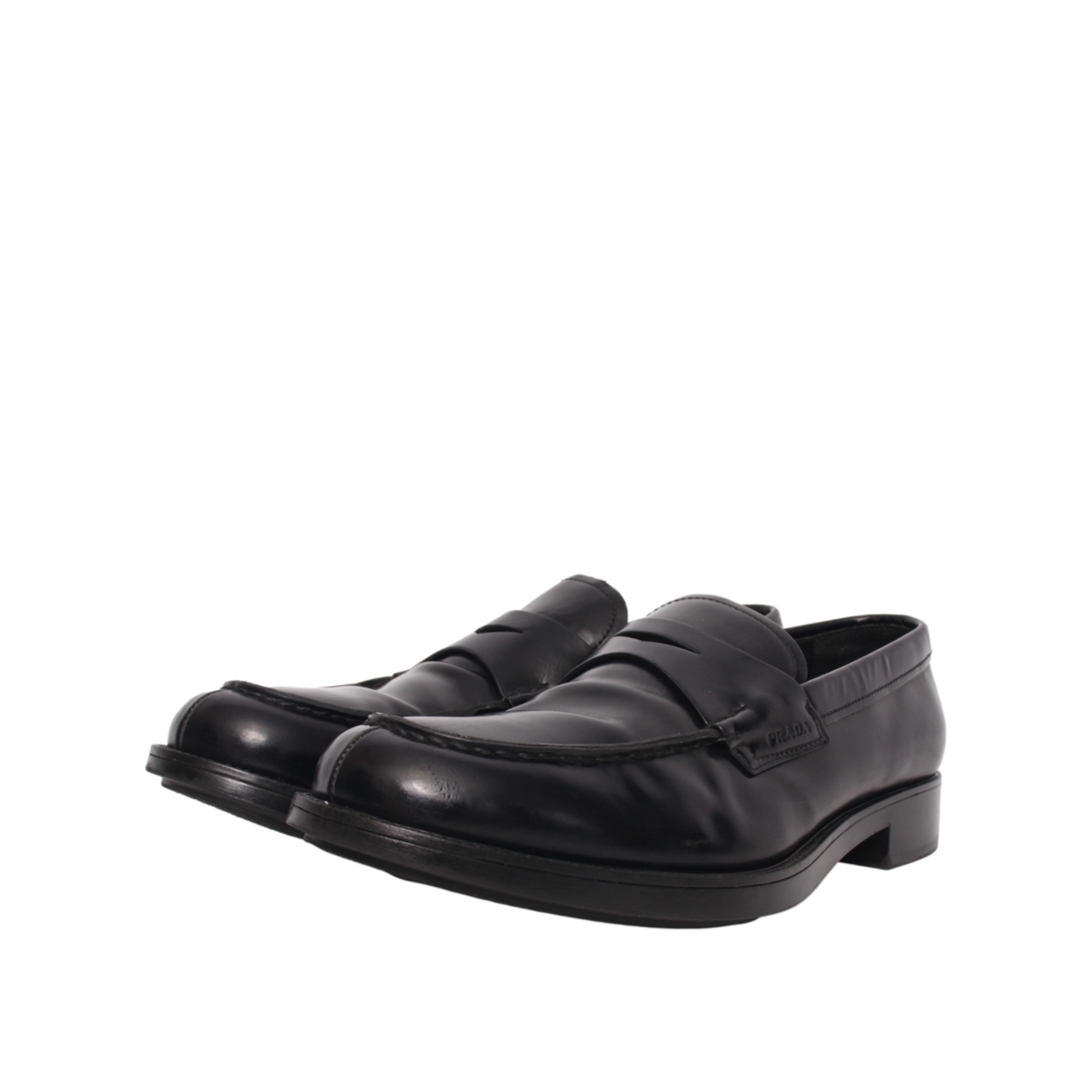 靴 prada archive leather square loafer PRADA Leather Loafers Black | Luxity