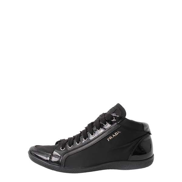 Nylon/Patent Sport Sneakers Black