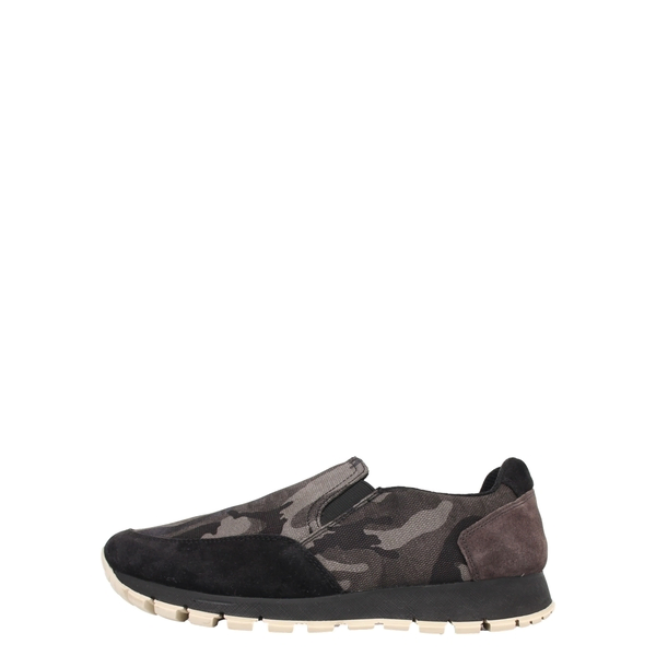 Suede/Nylon Camouflage Slip On Sneakers Multicolour