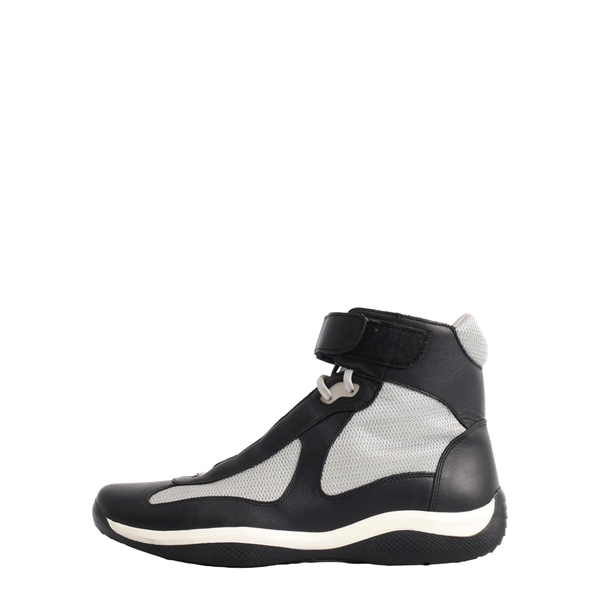 Leather/Mesh America's High Top Sneakers Black/Grey