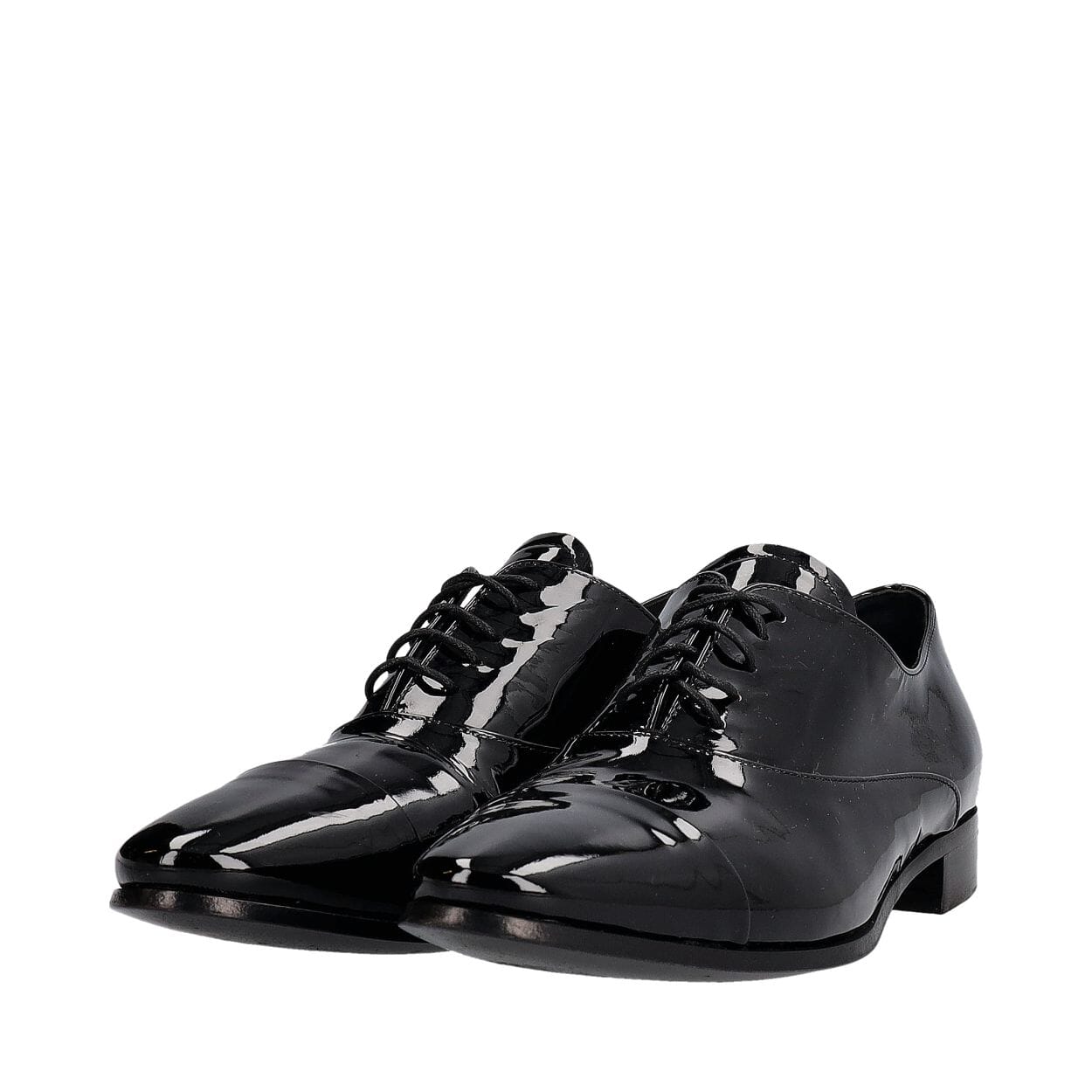 PRADA Patent Leather Oxford Shoes Black | Luxity