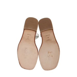 Leather/Rope Flat Sandals White, view 5