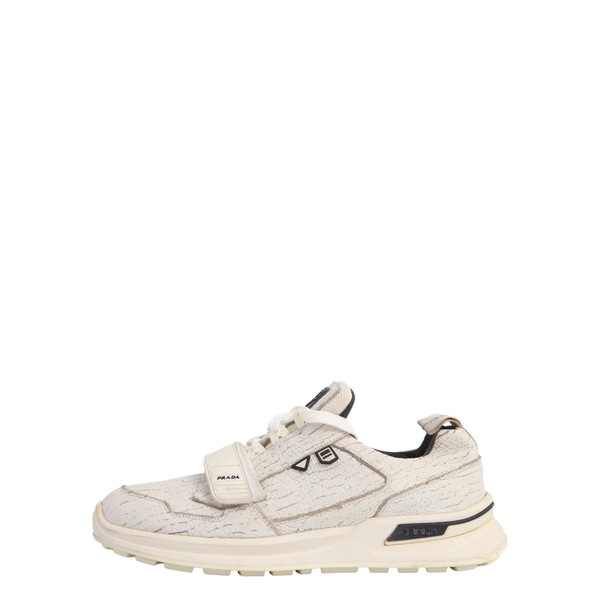 Aged Leather Mechano Sneakers White