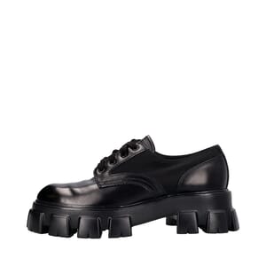 Leather Monolith Derby Shoes Black, view 2