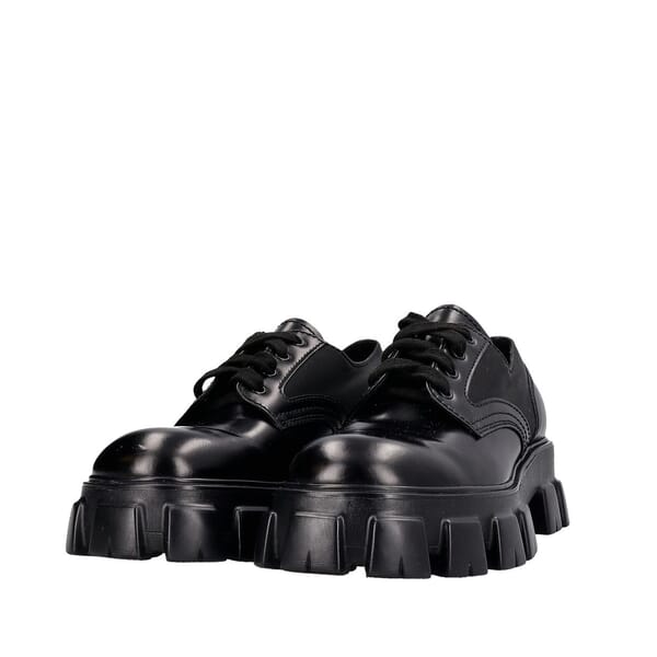 Leather Monolith Derby Shoes Black