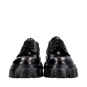 Leather Monolith Derby Shoes Black, view 3