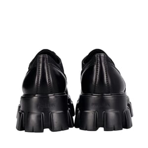 Leather Monolith Derby Shoes Black, view 4