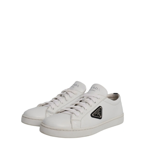 Brushed Leather Sneakers White