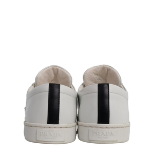 Brushed Leather Sneakers White, view 4