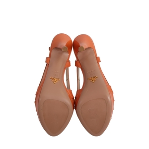Patent Bow Slingback Sandals Orange, view 4